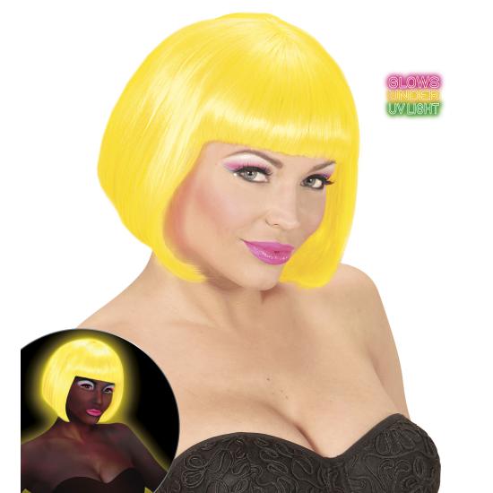 Peluca amarilla brillante para mujer ^