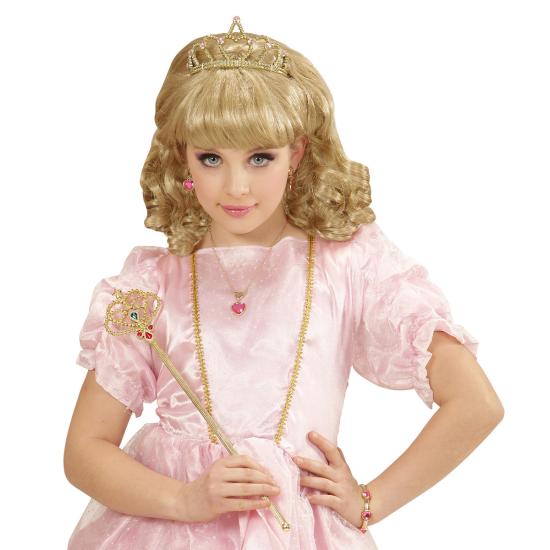 Peluca de Princesa con Corona  para niña