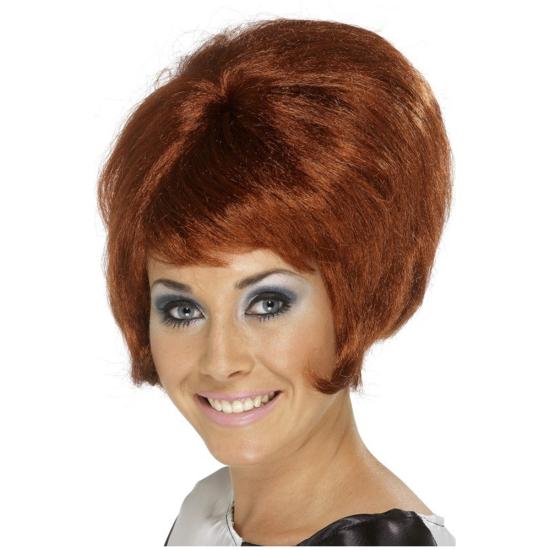 Peluca de colmena de los 60 castaña Peluca de colmena de los 60 castaña