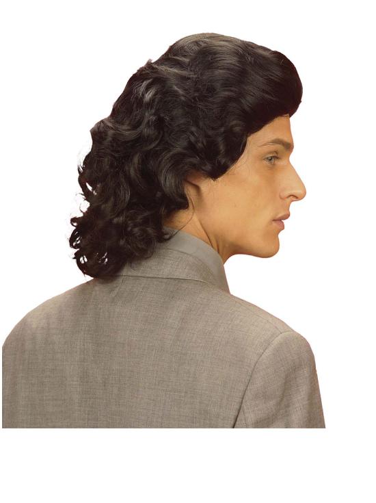 Peruca masculina preta dos anos 70