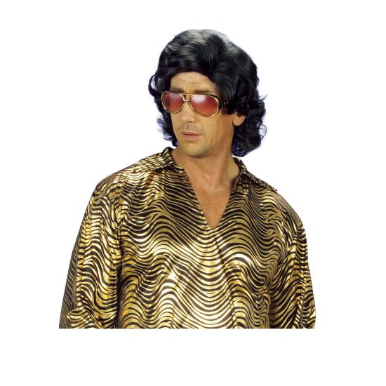 Peruca masculina preta dos anos 70