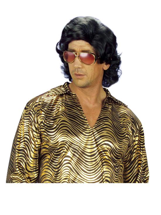 Peruca masculina preta dos anos 70