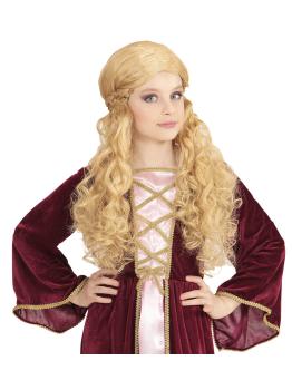 Peluca de princesa rubia para niña