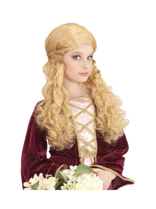 Peluca de princesa rubia para niña