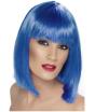 Peluca glamurosa azul con flequillo