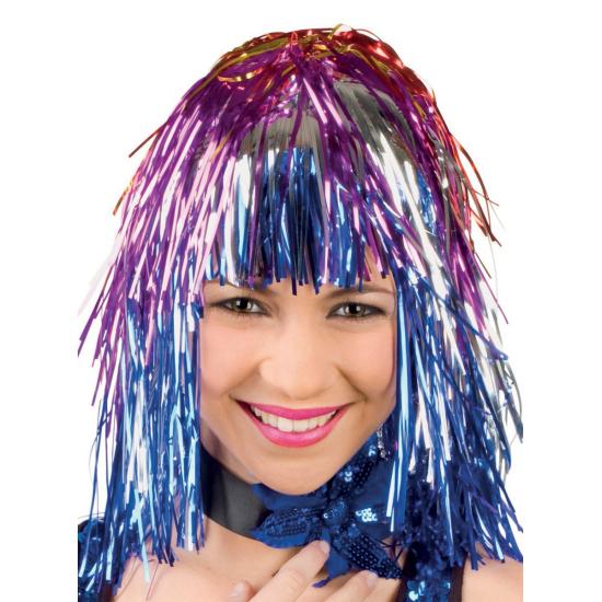 Peluca multicolor brillante festiva para adulto Peluca multicolor brillante festiva para adulto