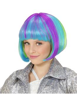 Peluca multicolor media melena para niña