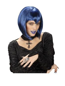 Peluca vampiresa gótica azul
