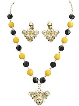Pendientes y collar de abeja para mujer