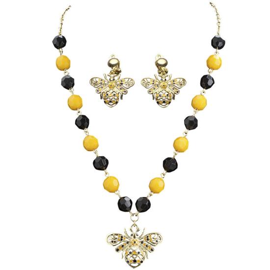 Pendientes y collar de abeja para mujer