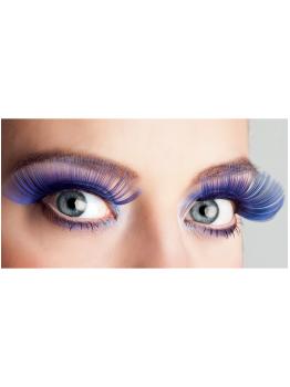 Pestañas azules largas para mujer