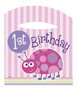 Set de 1º cumpleaños mariquita rosa