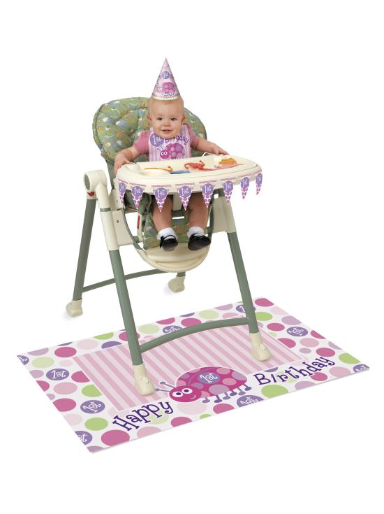 Set de 1º cumpleaños mariquita rosa