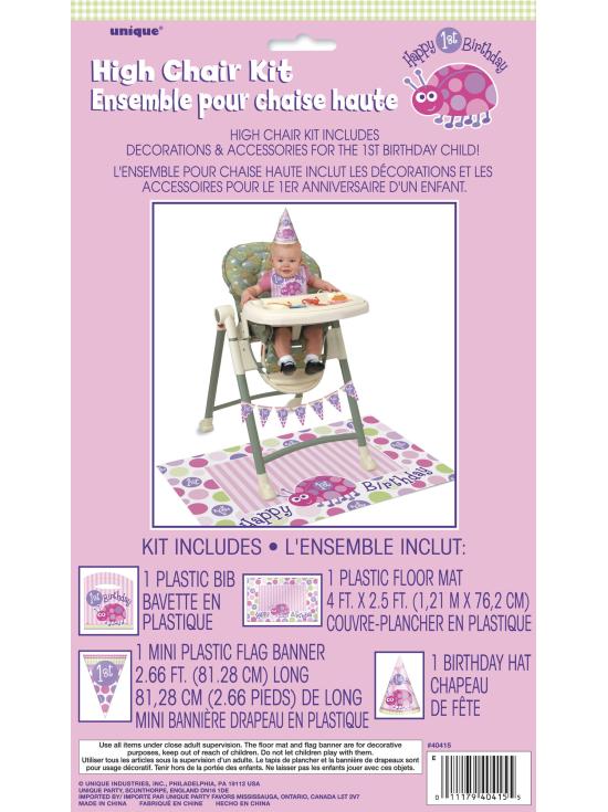 Set de 1º cumpleaños mariquita rosa