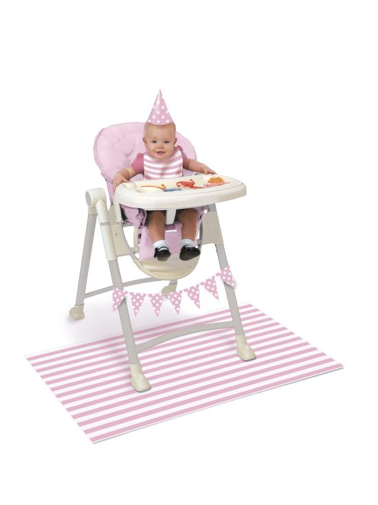 Set de 1º cumpleaños rosa y blanco