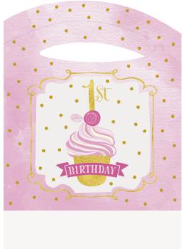 Set de 1º cumpleaños rosa y dorado