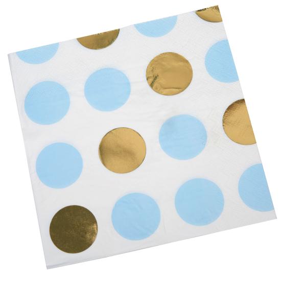 16 servilletas de lunares azules y dorados (33x33 cm) - Pattern Works Blue 16 servilletas de lunares azules y dorados (33x33 cm) - Pattern Works Blue