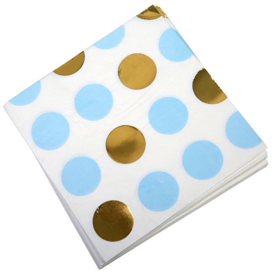 16 servilletas de lunares azules y dorados (33x33 cm) - Pattern Works Blue 16 servilletas de lunares azules y dorados (33x33 cm) - Pattern Works Blue