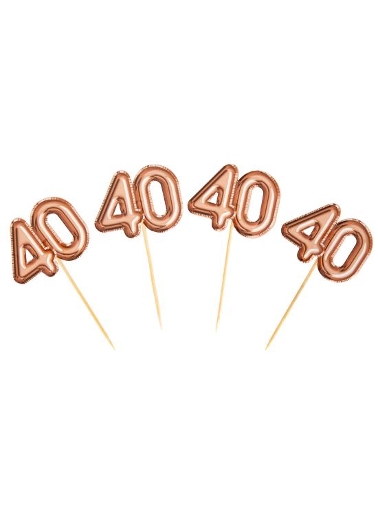20 toppers decorativos "40" en oro rosa - Glitz & Glamour Pink & Rose Gold