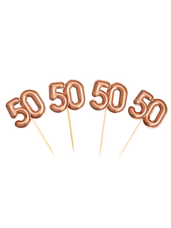 20 toppers decorativos "50" en oro rosa - Glitz & Glamour Pink & Rose Gold