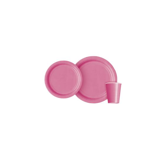 8 platos rosas (23 cm) - Línea Colores Básicos