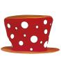 Sombrero de payaso con lunares para adulto ^