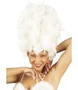 Tocado blanco con plumas y lentejuelas para mujer