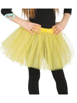 Tutú amarilla con brillantina para niña