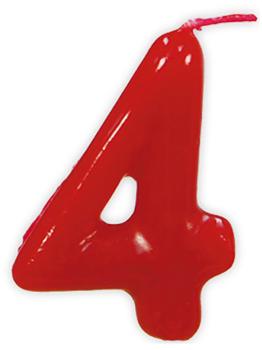 Vela de Cumpleaños Clásica Número 4