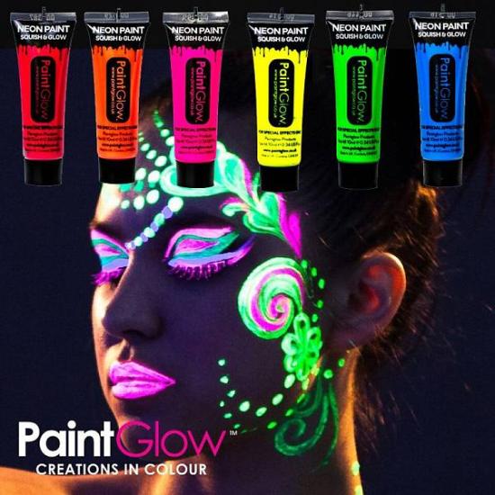 Maquilhagem Rosto e Corpo Fluorescente Amarelo Escuro Maquilhagem Rosto e Corpo Fluorescente Amarelo Escuro