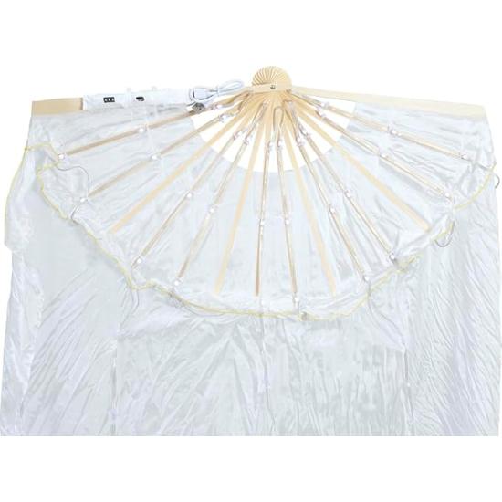 Leque Branco com LEDs Multicoloridos (75x150 cm) – Acessório Luminoso para Festas, Carnaval e Halloween