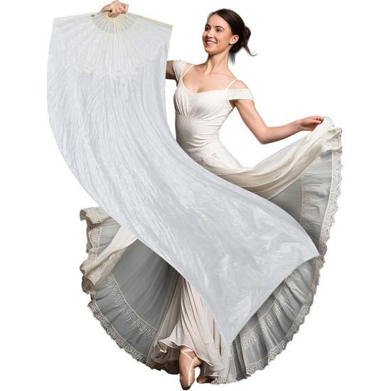 Leque Branco com LEDs Multicoloridos (75x150 cm) – Acessório Luminoso para Festas, Carnaval e Halloween