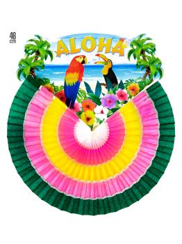 Leque de Papel Aloha Multicolor 45 cms