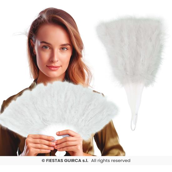 Ventilador de penas brancas com 16 lâminas