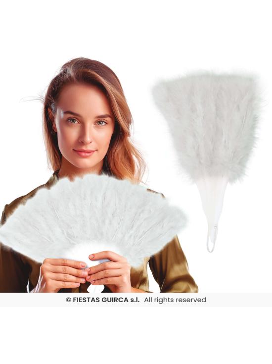Ventilador de penas brancas com 16 lâminas