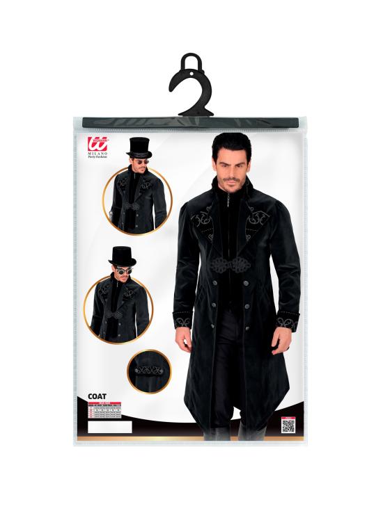 Fraque gótico masculino de veludo steampunk, fantasia de carnaval e cosplay de Halloween