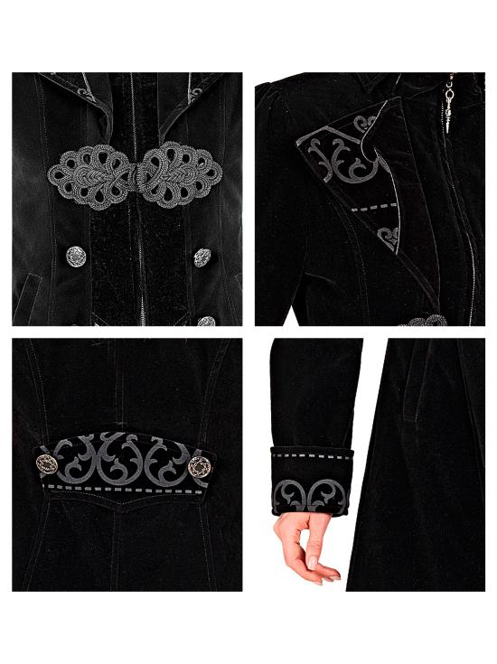 Casaco gótico feminino de veludo steampunk, fraque, carnaval, halloween, cosplay