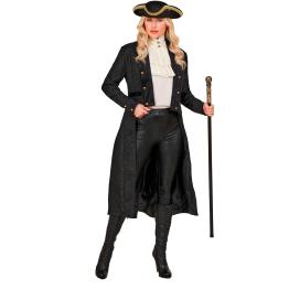 Casaco preto vitoriano para trajes de época e steampunk.