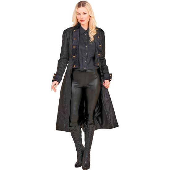 Casaco preto vitoriano para trajes de época e steampunk.