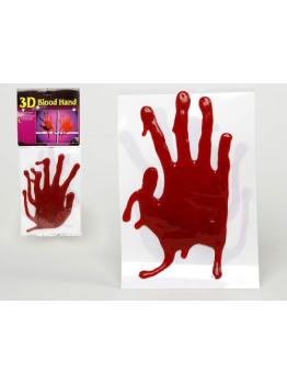 ADESIVO VIDRO HALLOWEEN 2 MÃOS DE SANGUE 39X16