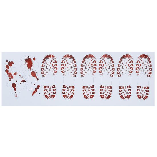 Adesivos Pegadas Sangrentas 2 unidades 25 x70 cms Adesivos Pegadas Sangrentas 2 unidades 25 x70 cms