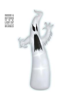 Ornamento inflável fantasma luminoso 244 cm