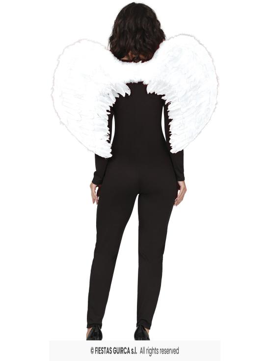 Asas de penas brancas para fantasia de anjo, 80 × 55 cm