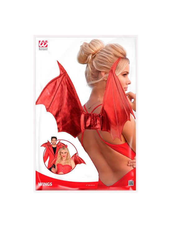 Asas de Diabo Vermelho ou Asas de Morcego Pretas, Moldáveis, 84x36 cm