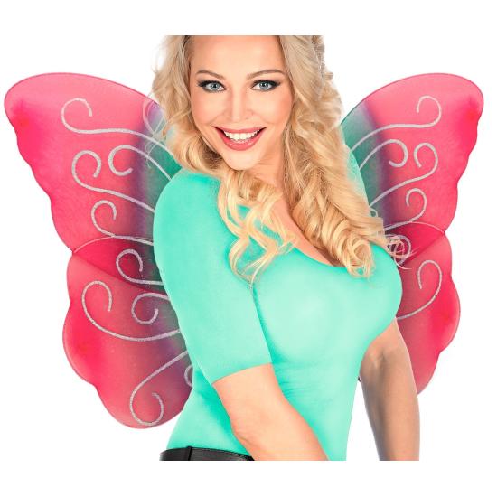 Asas de borboleta com glitter multicolorido