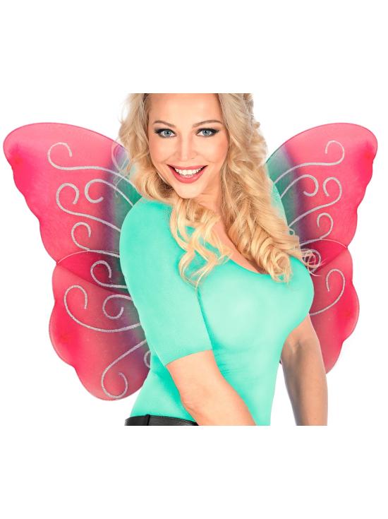 Asas de borboleta com glitter multicolorido