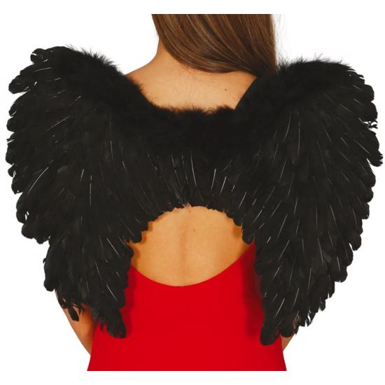 Asas de penas pretas 60x50 cm