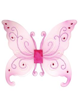 Asas de fantasia rosa com brilho e pedras