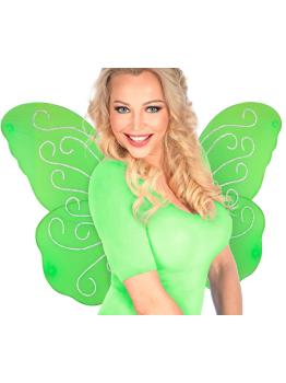 Asas de borboleta com brilho verde