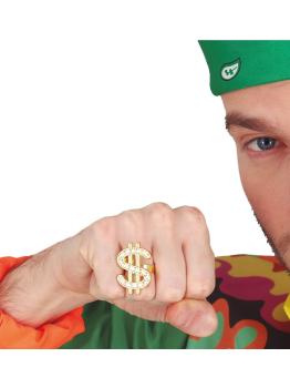 Anel de dólar dourado.